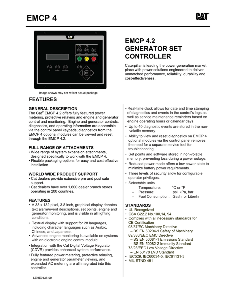 EMCP4.2 Spec Sheet LEHE0138-00 | Manualzz