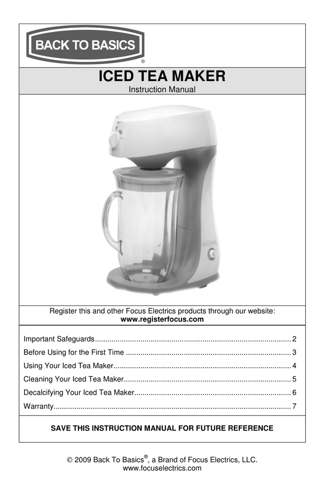Hamilton Beach 2-Quart Electric Iced Tea Maker - 40911 (White) for
