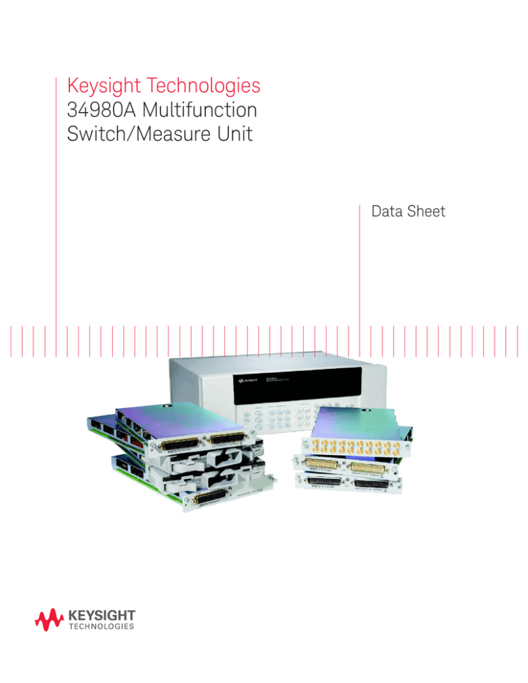 Keysight Technologies 34980A Multifunction Switch/Measure Unit Data