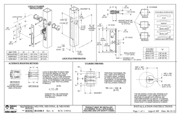 Adams Rite MS 1950, MS 1850A, and MS 1850S Deadbolt Locks Installation ...