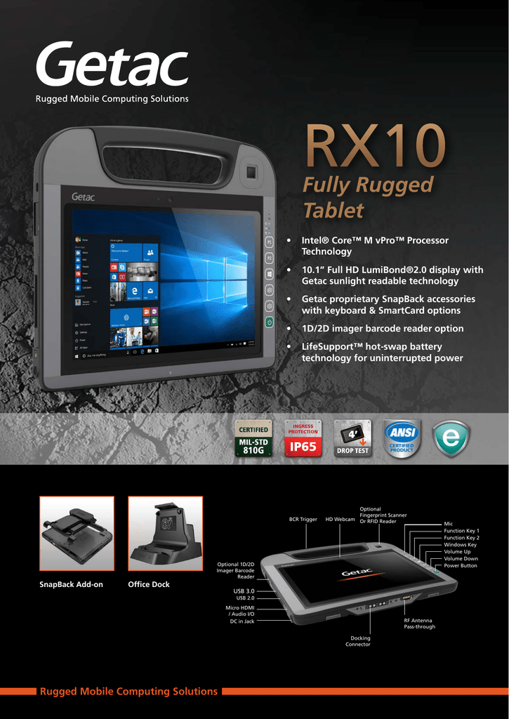 Getac RX10 | Manualzz