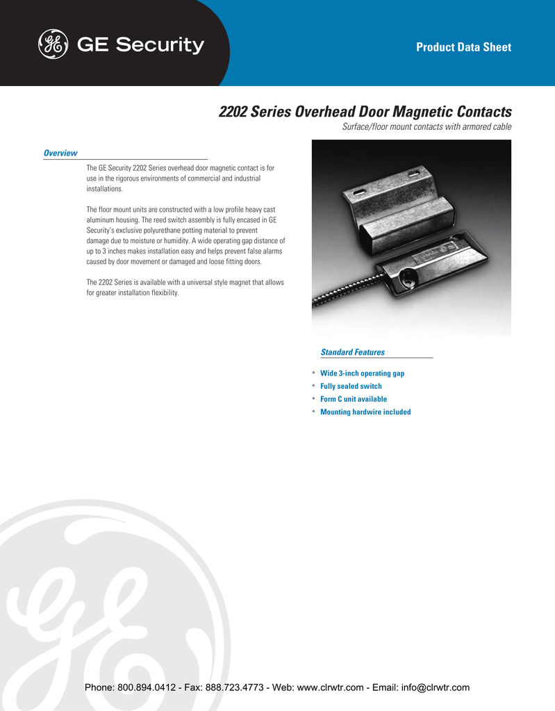 Overhead Door Magnetic Contacts Manualzz Com