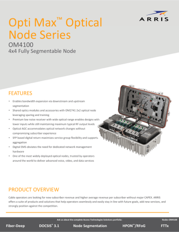 Data Sheet Opti Max OM4100 1 GHz 4x4 Segmentable Node Data Sheet | Manualzz