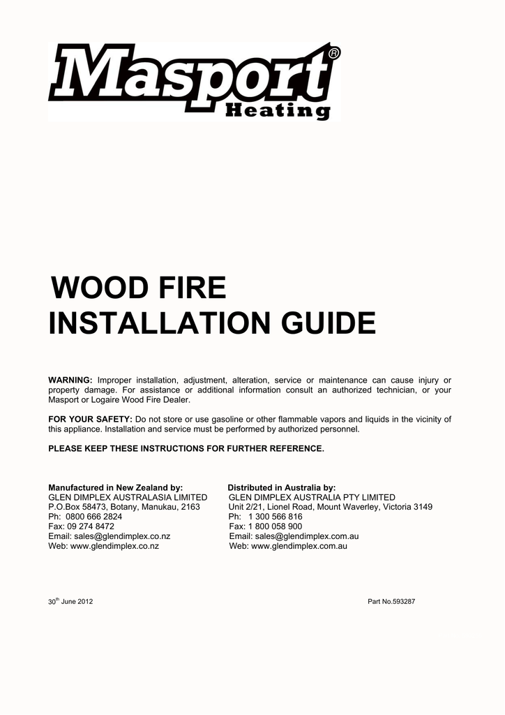 WOOD FIRE INSTALLATION GUIDE Manualzz