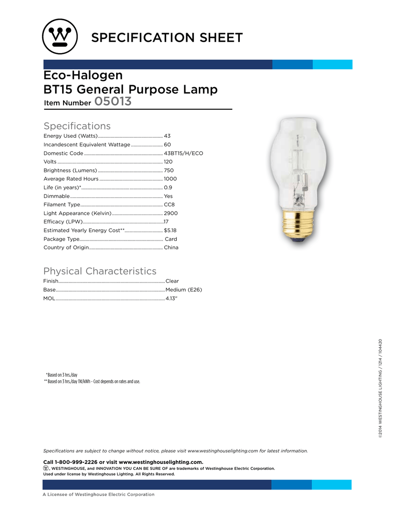 2-Pack Westinghouse Lighting 3683400 53 Watt A19 Eco-Halogen Clear Light Bulb with Medium Base 2-Pack Westinghouse Lighting 3683400 53 Watt A19 Eco-Halogen Clear Light Bulb with Medium Base