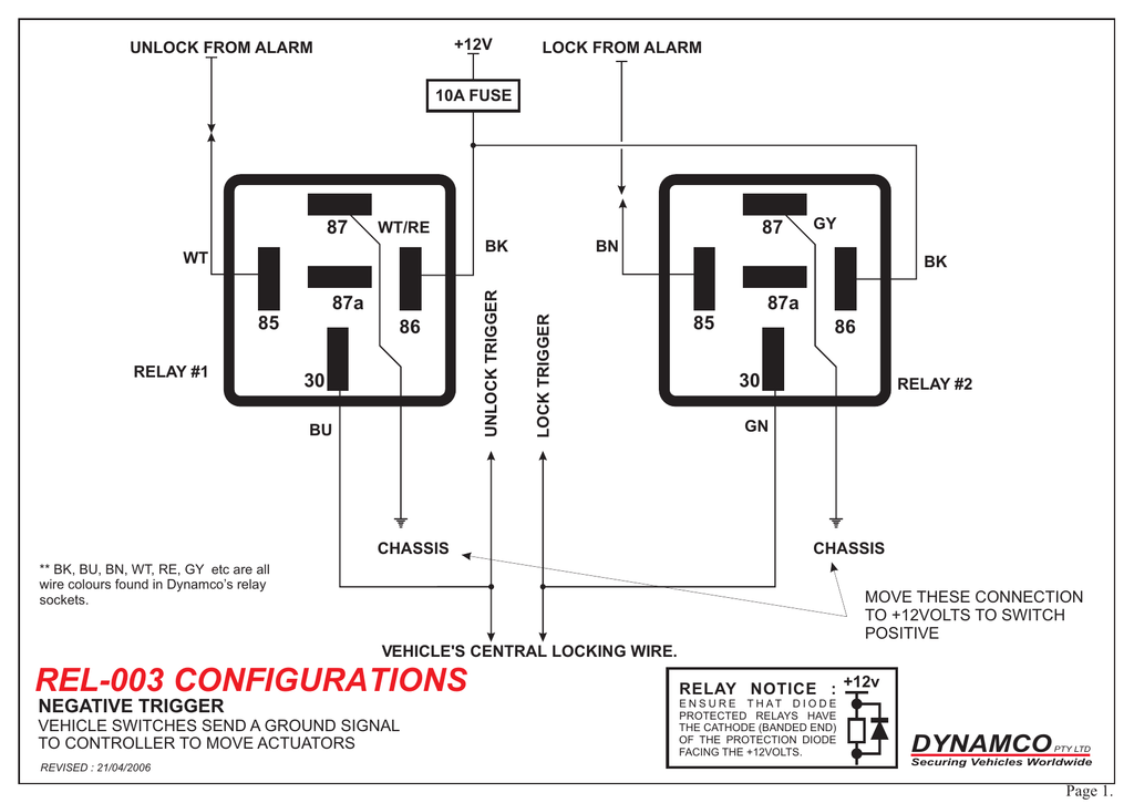 Central Locking Relay Configuration Diagrams | Manualzz