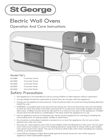 st george imperial wall oven