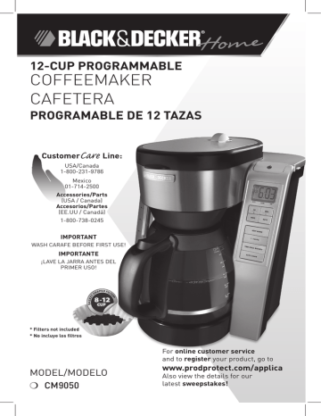 Black & Decker BCM1410B-FD 12-Cup Programmable Coffeemaker with Glass  Carafe 