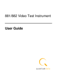 Quantum Data 881, 882 Video Test Instrument User Guide | AI Chat &amp; PDF Access