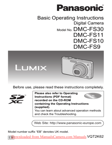 Panasonic Lumix DMC-FS30 Camera Operating instructions | Manualzz