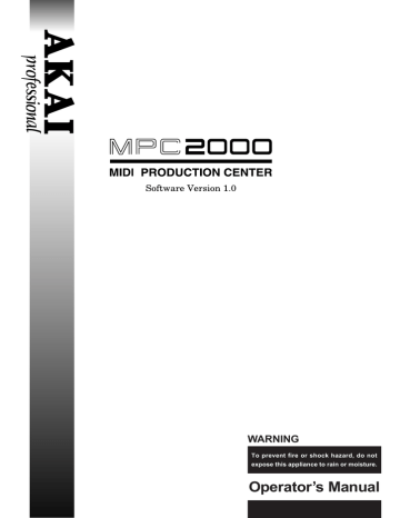 Akai MPC2000 Owner Manual | Manualzz