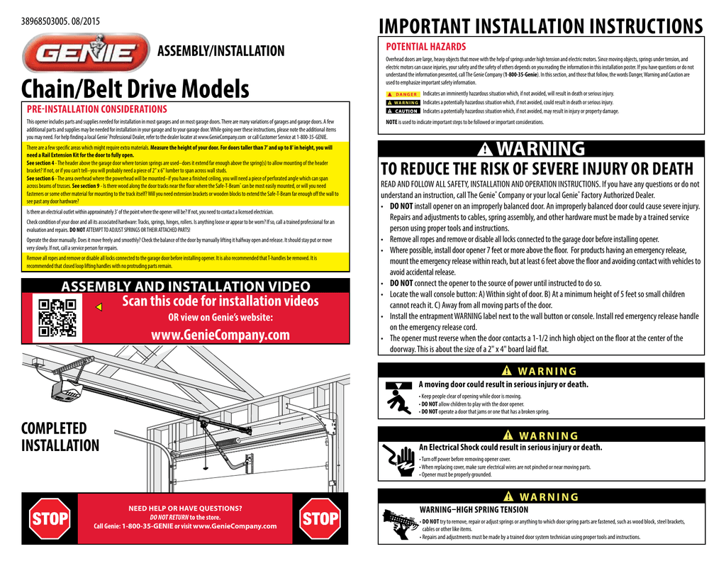 Genie 7055 Tkalv Stealthdrive 1 1 4 Hpc Ultra Quiet Belt Drive Smart Garage Door Opener W Battery Backup And Aladdin Connect Smart Home Installation Manual Manualzz Genie 7055 Tkalv Stealthdrive 1 1 4 Hpc Ultra Quiet Belt Drive Smart Garage Door Opener W Battery Backup And Aladdin Connect Smart Home Installation Manual Manualzz