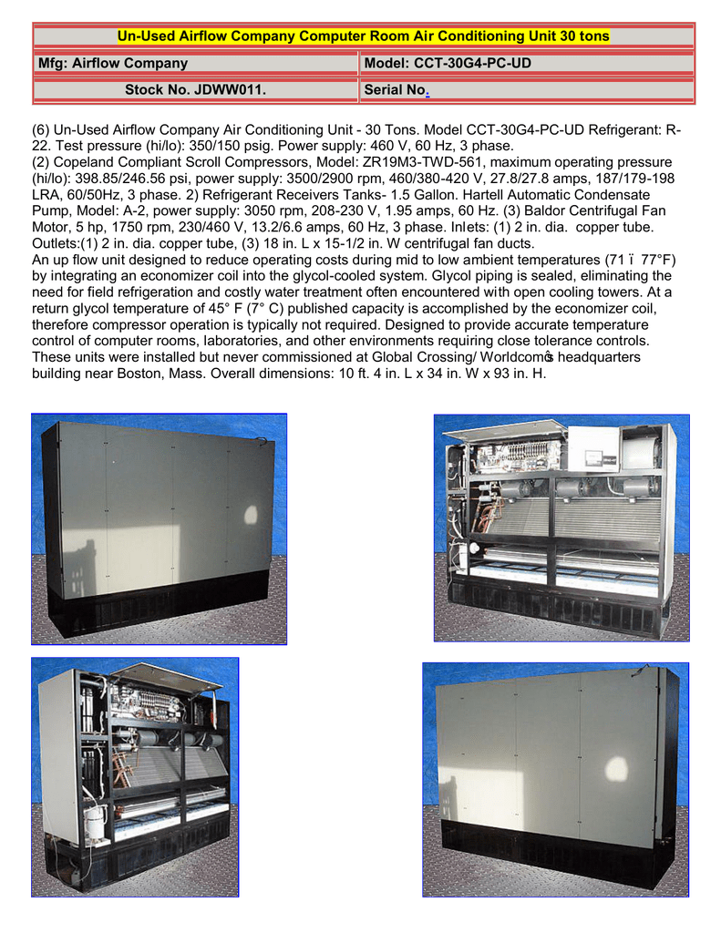 Un Used Airflow Company Computer Room Air Conditioning Unit