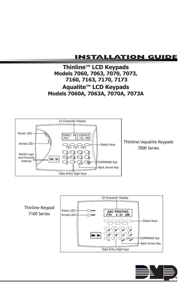 Dmp Alarm Keypad Manual