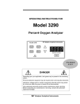 Teledyne 3290 OEM percent oxygen analyzer Instruction manual
