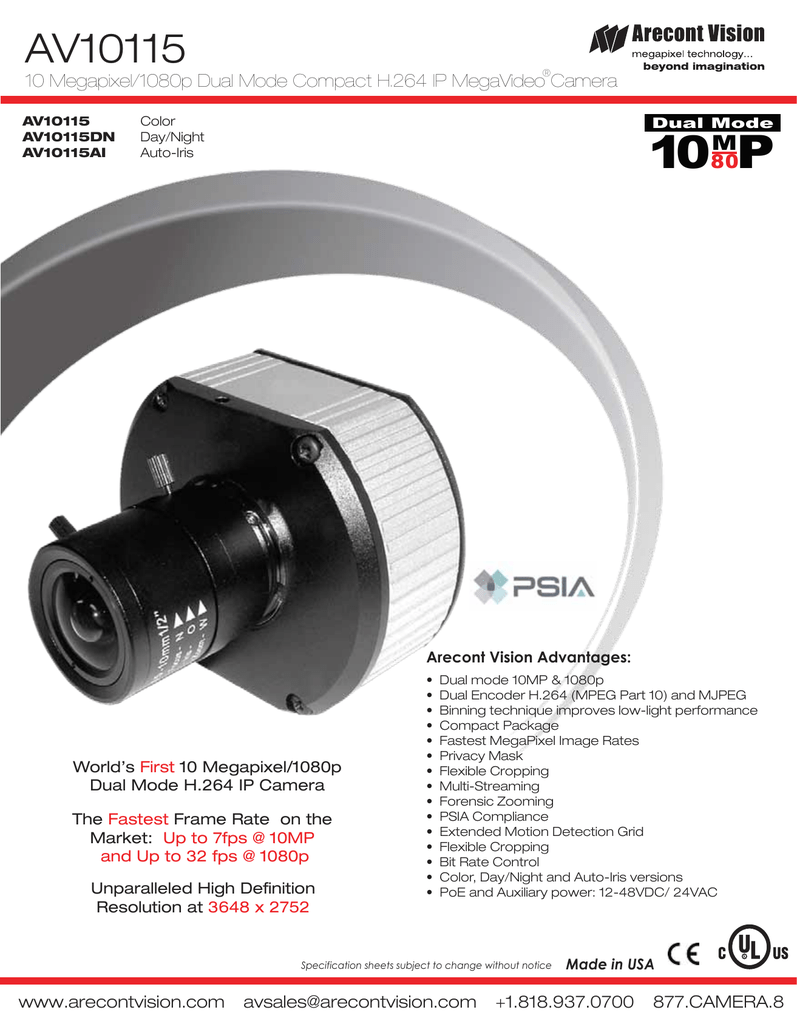 ARECONT VISION AV10115DN IP CAMERA DRIVER FOR WINDOWS 10 ARECONT VISION AV10115DN IP CAMERA DRIVER DOWNLOAD