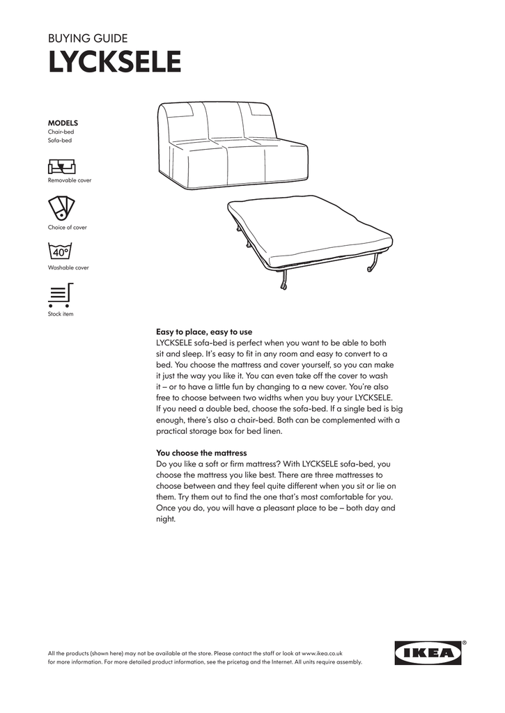 Lycksele Sofa Bed Assembly Instructions