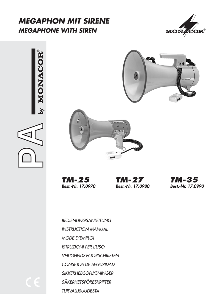 Megaphon Megafon Megaphone Monacor TM-27