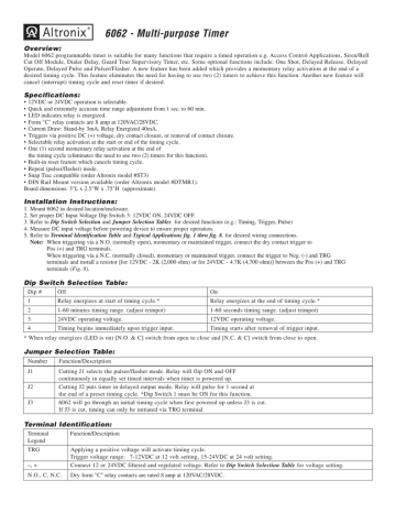 Altronix 6062 manual | Manualzz