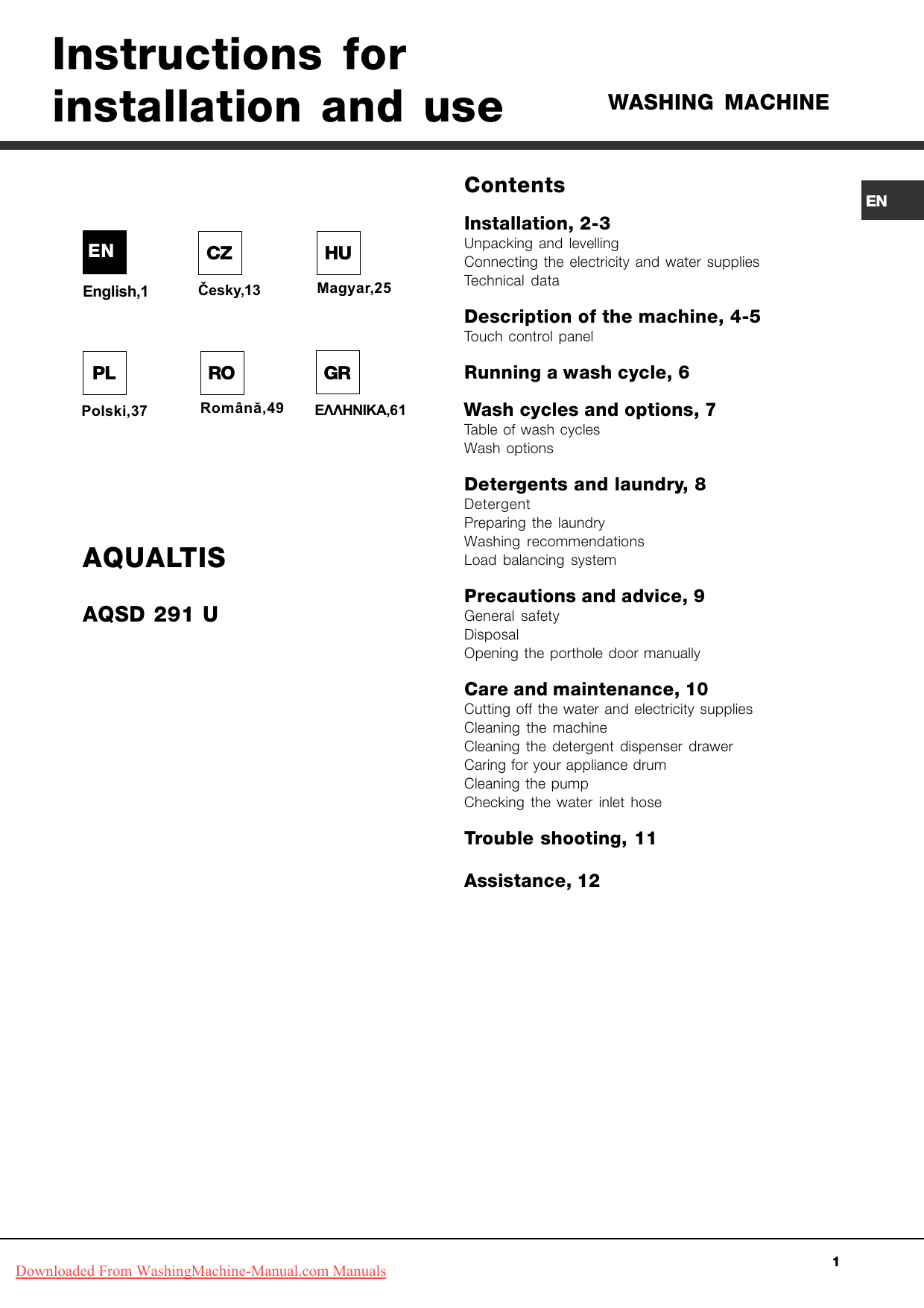 hotpoint-ariston-aqsd-29-u-user-guide-manual-manualzz