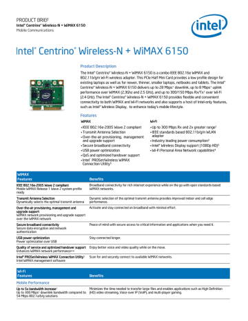 intel centrino wireless n wimax 6150.