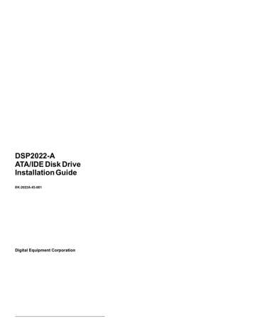 Digital Equipment DSP2022-A Installation manual | Manualzz