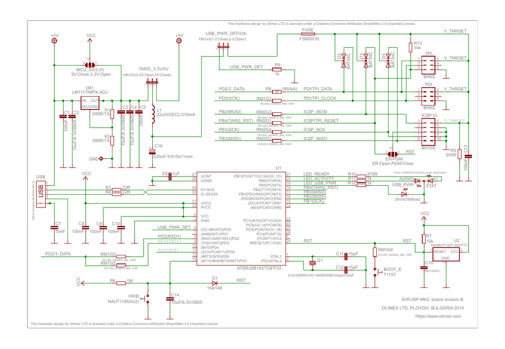 Avr isp500 olimex схема