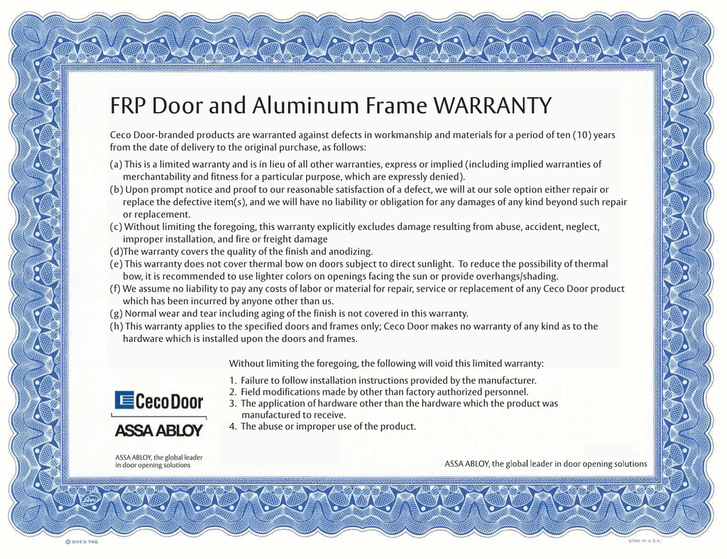 Frp Warranty Manualzz Com