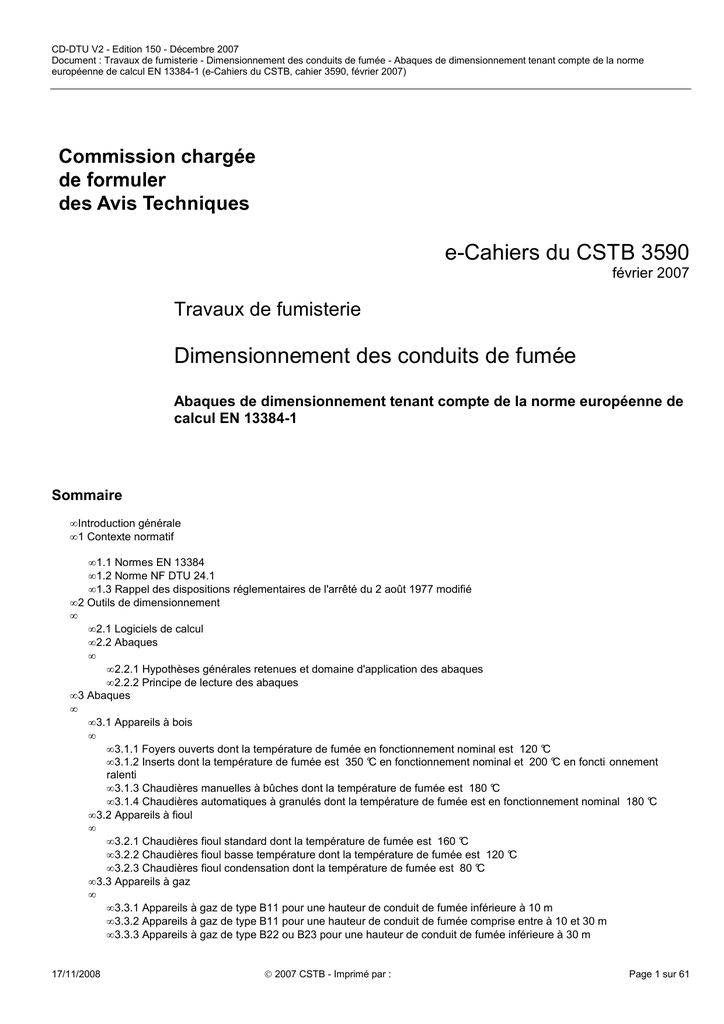 Abaques Dimensionnement Conduit De Fumees Manualzz