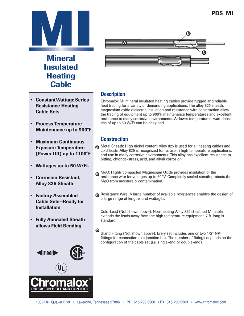 Mineral Insulated Heating Cable Manualzz
