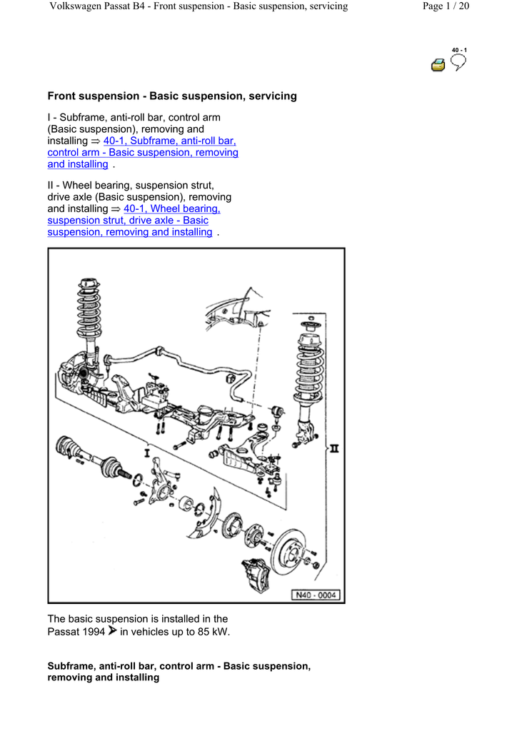 passat front suspension