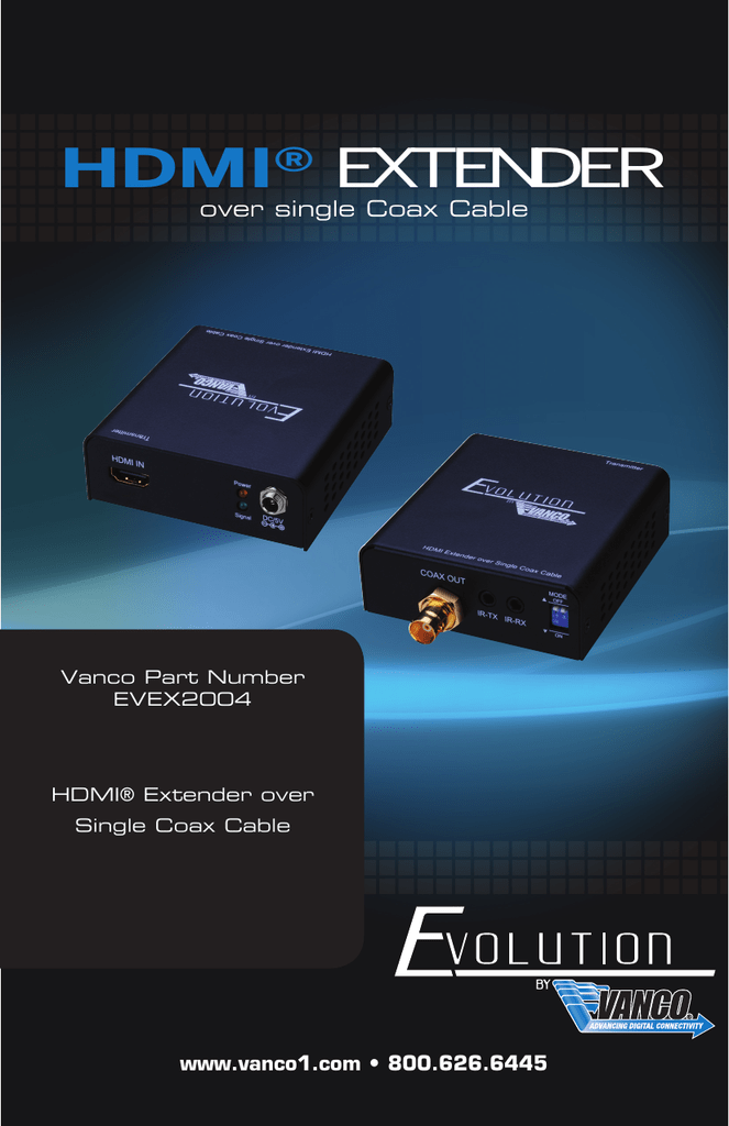 Vanco International  HDMI® over Single Coax Cable Extender