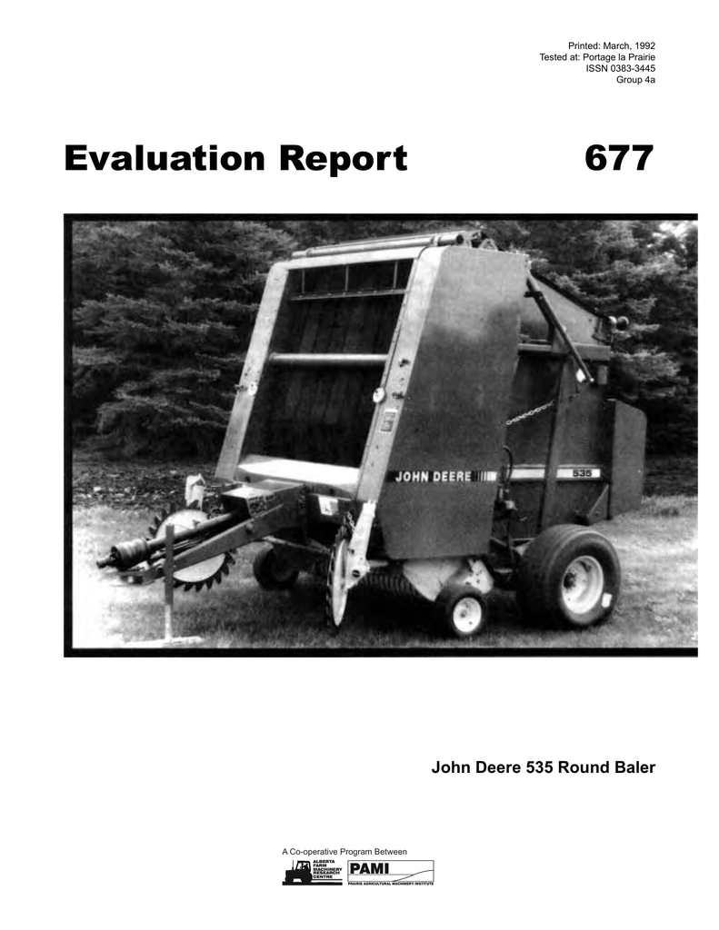 John Deere 530 Round Baler Operators Manual