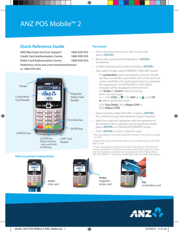 ANZ POS Mobile 2 Quick Reference Manual | Manualzz