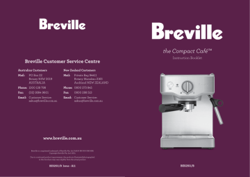 Breville Bes250 Cafe Venezia Manualzz