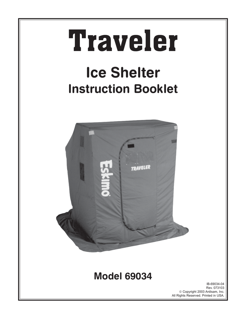 69034 Eskimo Traveler Ice Shelter Manualzz