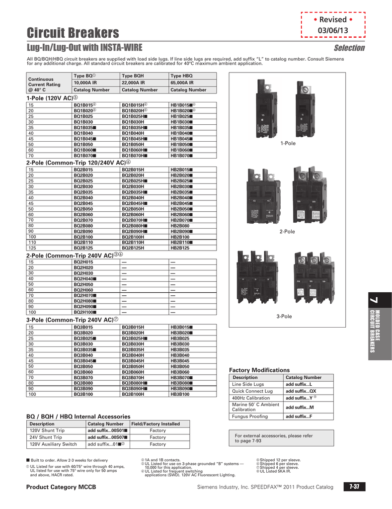 SIEMENS CIRCUIT BREAKER CQD3100 3 POLE 100A 100 AMP A 480Y//277 VAC