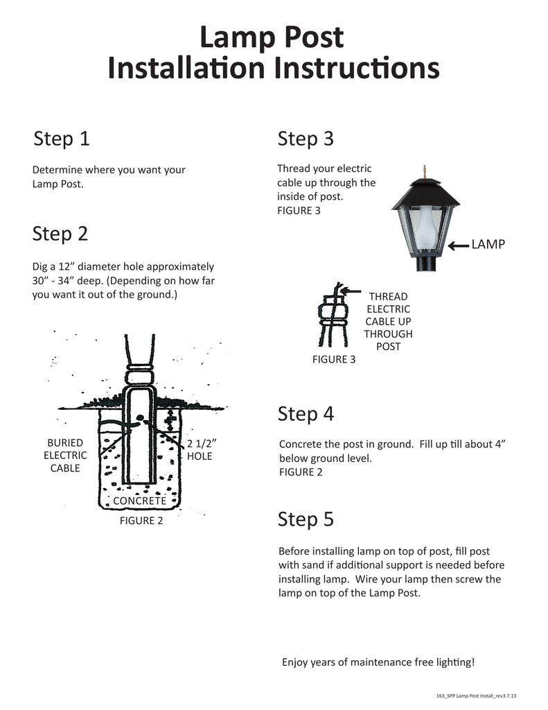 Lamp Post Installation Instructions Step 1 3 Manualzz Com Lamp Post Installation Instructions Step 1 3