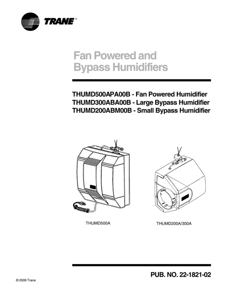 Trane THUMD Humidifier Performance Data Manualzz