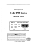 Trace Oxygen Analyzer 3190 3190 Operating Instructions