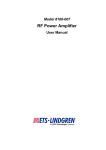 ETS-Lindgren 8100-007 Amplifier Owner's Manual