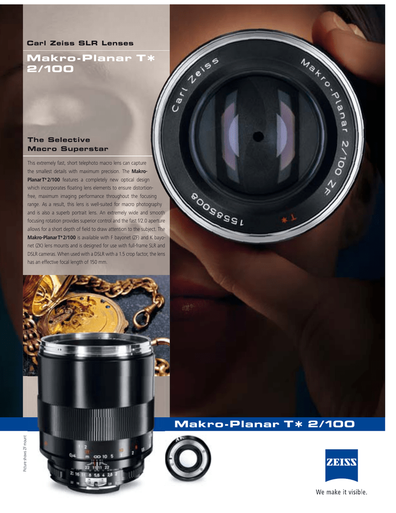 Makro Planar T 2 100 Carl Zeiss Slr Lenses The Selective Manualzz