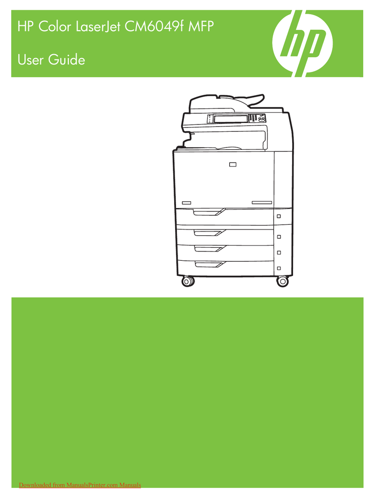HP Color LaserJet CM6049f MFP Printers User Guide Manual Pdf Manualzz