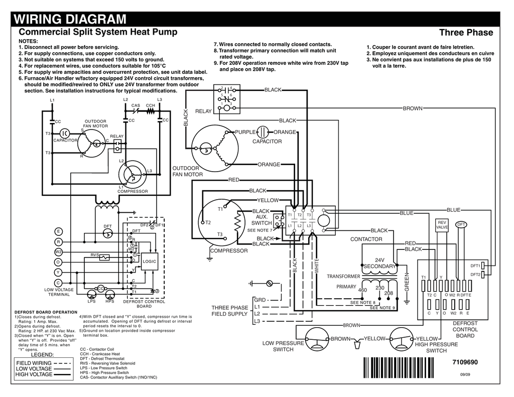 Wiring Diagram Commercial Split System Heat Pump Three