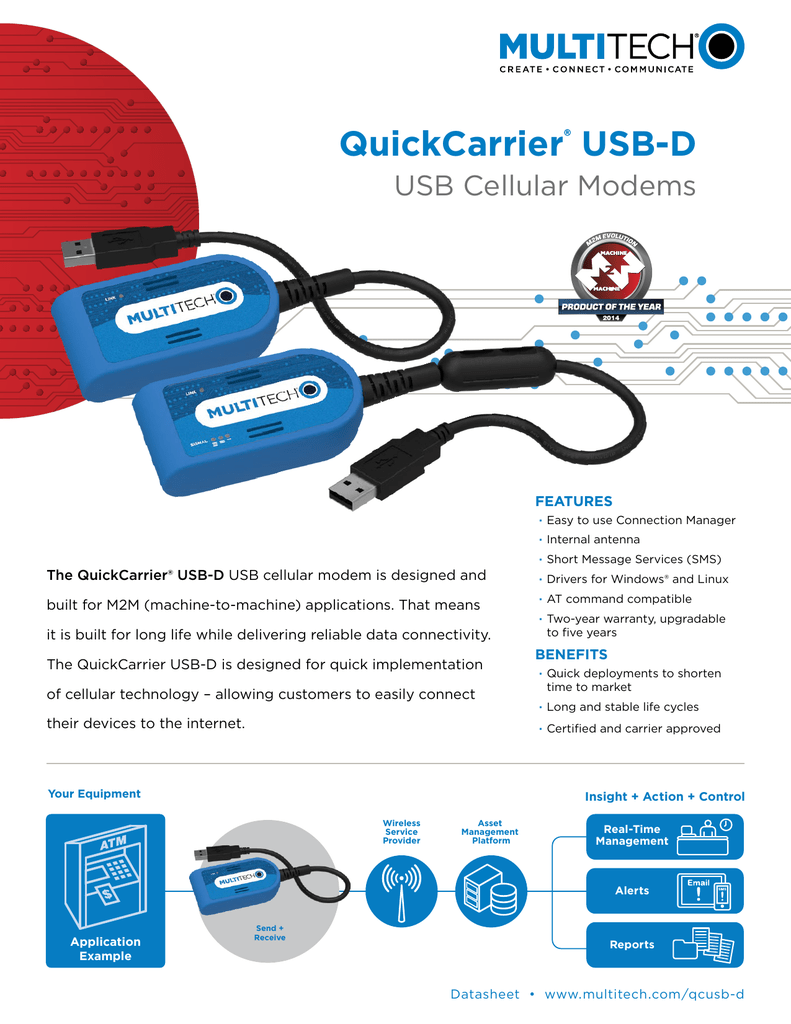 USB CELLULAR MODEM MTD-H5-2.0 Multi-Tech HSPA