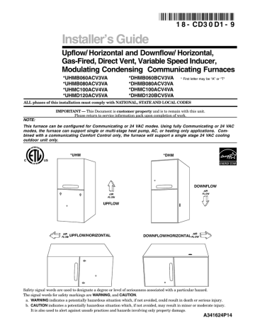 Trane TDHMC100ACV4VA Installer's Manual | Manualzz