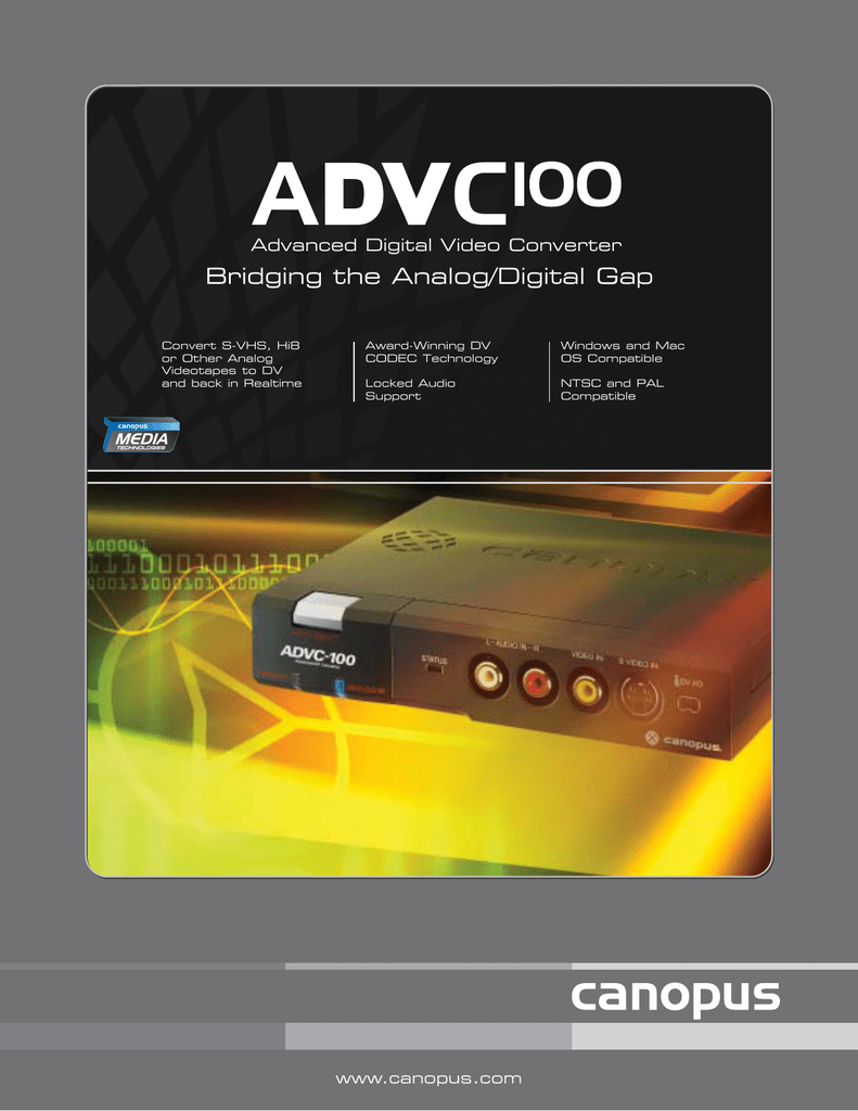 canopus advc110 support