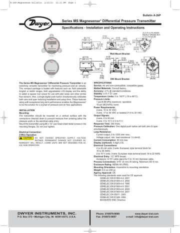 Dwyer Series At2ms Instruction Manual Manualzz