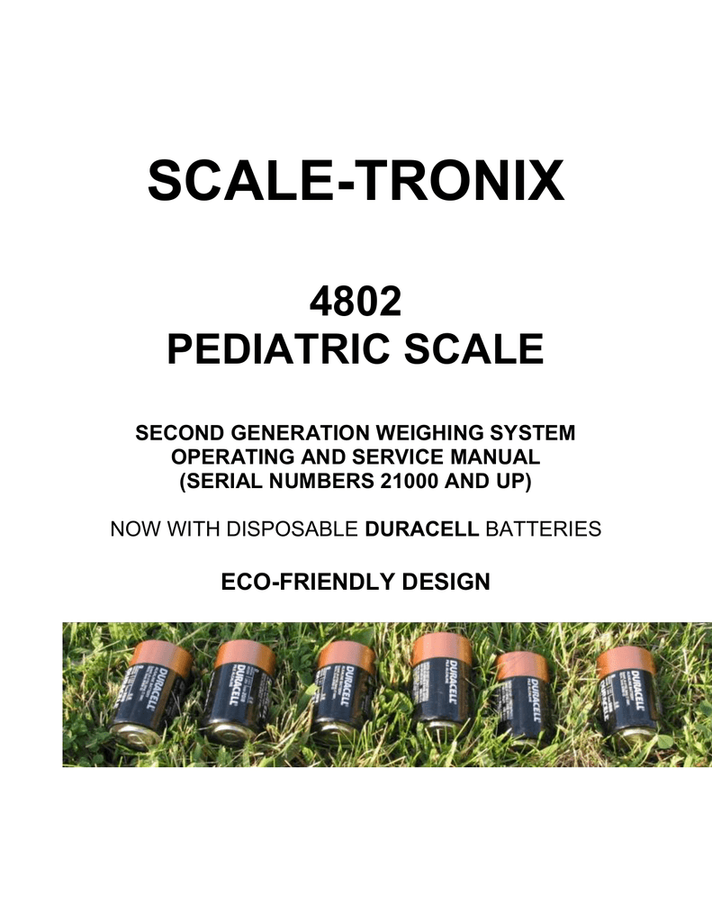 Scale-Tronix 4802 Pediatric Scale (Serial Numbers 21000 and Up