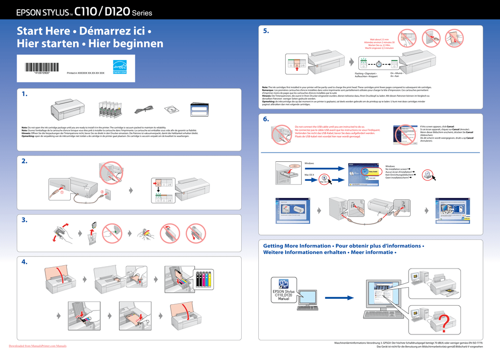 Как подключить epson к ноутбуку Epson Stylus C110 Printers User Guide Manual Pdf Manualzz